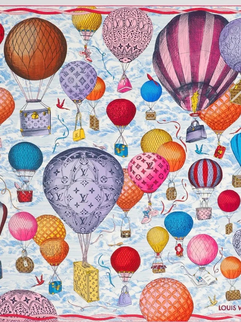 Louis Vuitton Multicolor up up & away Balloon scarf